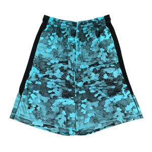 Under Armour Basketball Shorts Men M Medium Blue Black Camo Tie Dye Training